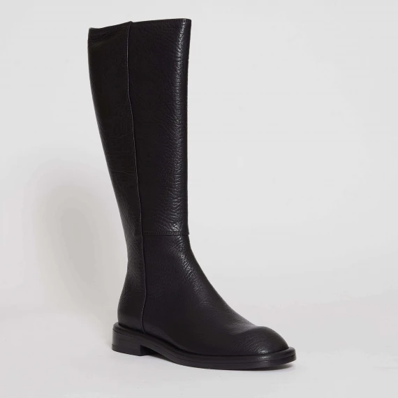 stivale pelle nero martellato