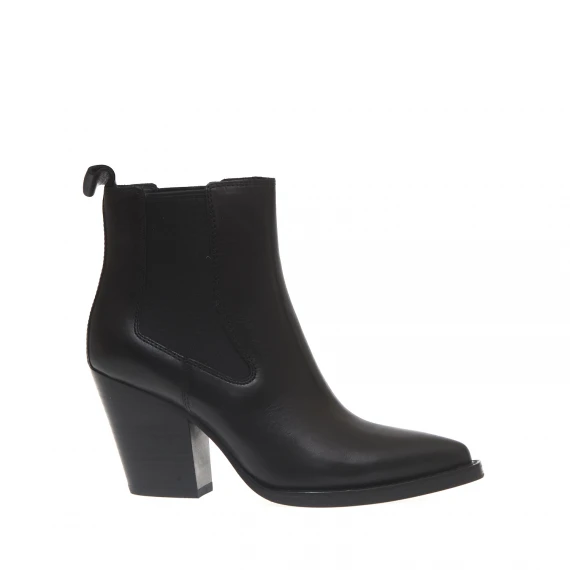 camperos pelle nero tacco 70 mm
