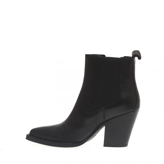 camperos pelle nero tacco 70 mm