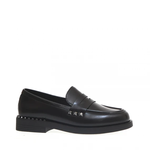 mocassino nero con studs gun