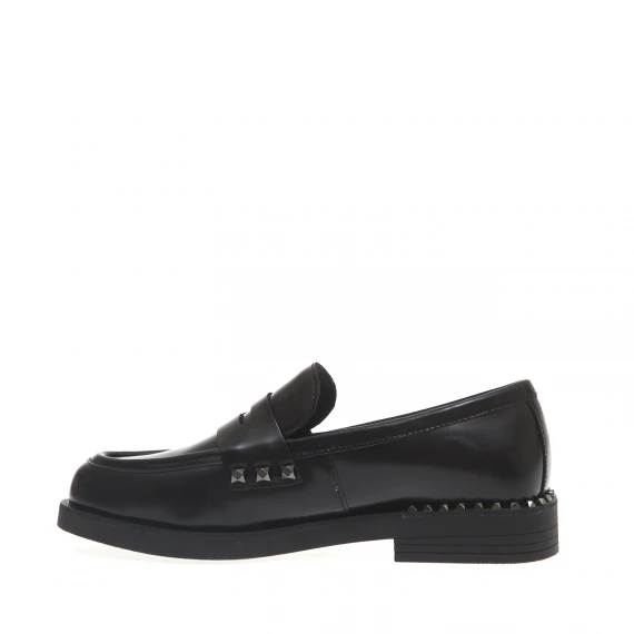 mocassino nero con studs gun