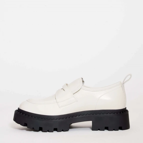 mocassino fondo carroarmato bianco