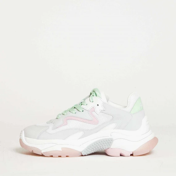 Addict bianco, rosa stringhe verdi