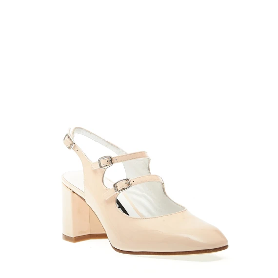 slingback tacco 70 mm vernice beige