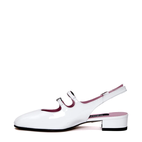 slingback vernice bianca tacco 30 mm