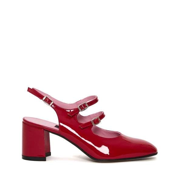 slingback vernice rossa tacco 60 mm