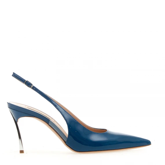 slingback bluette tacco 75 mm