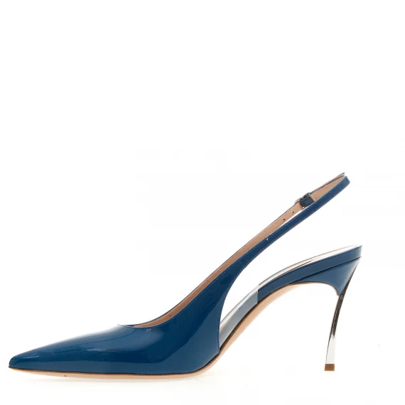 slingback bluette tacco 75 mm