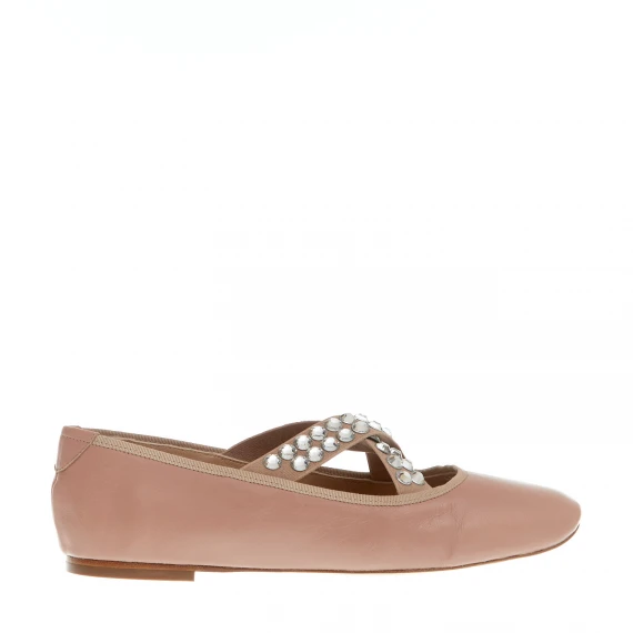 ballerina rosa incrocio strass