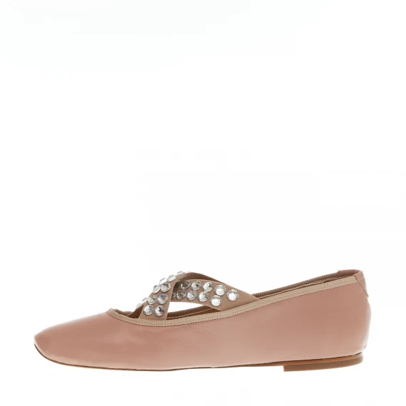 ballerina rosa incrocio strass