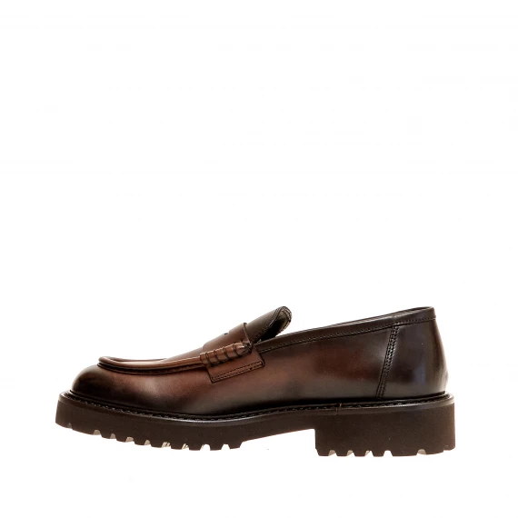 mocassino pelle marrone sfumato