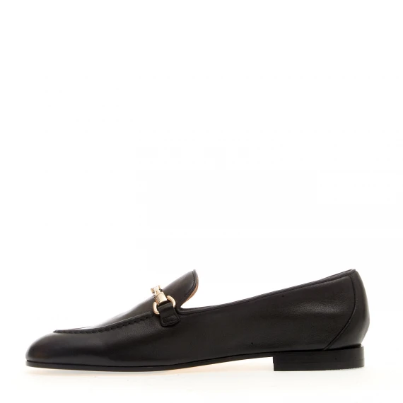 mocassino fibbia pelle nero