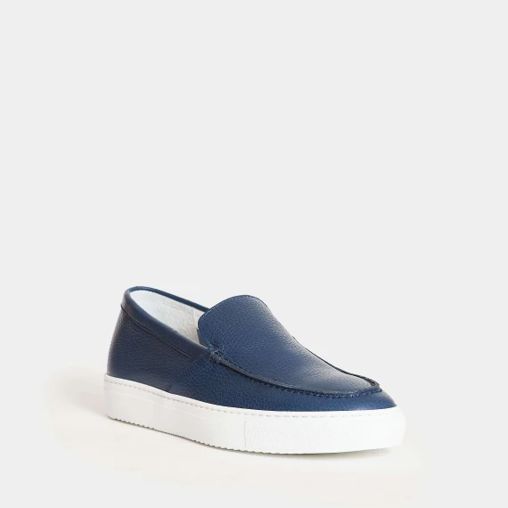 slip on in pelle blu