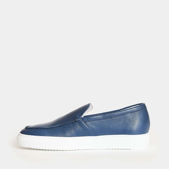 slip on in pelle blu