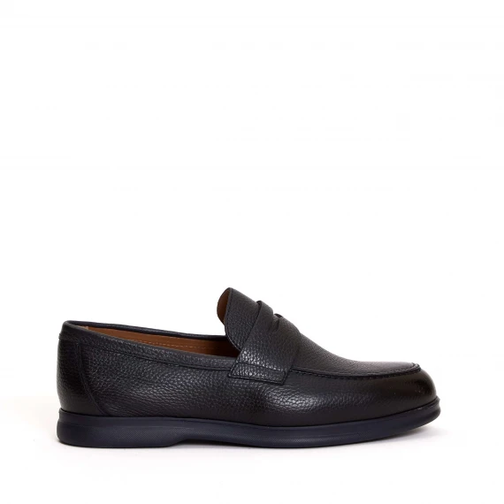 mocassino pelle martellata blu