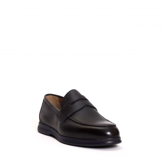 mocassino pelle martellata blu
