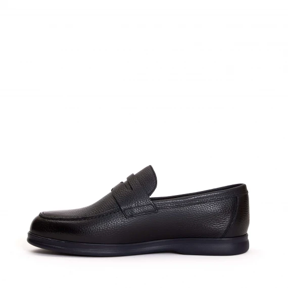 mocassino pelle martellata blu