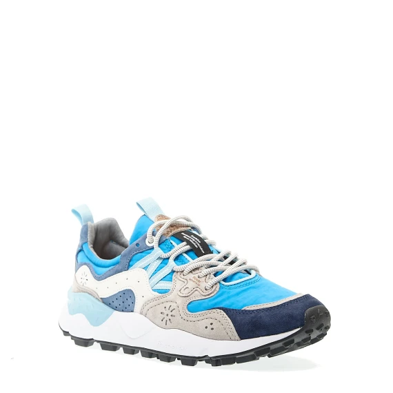 sneakers tessuto bluette ,camoscio blu e grigio