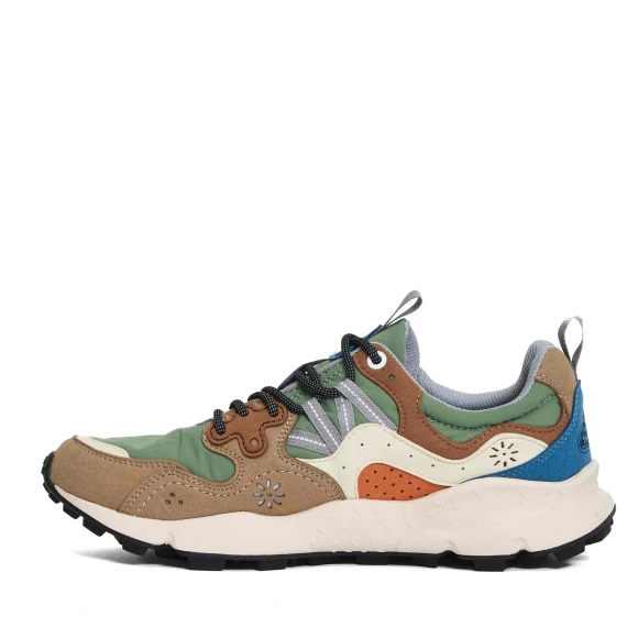 yamano camoscio beige arancio e blu