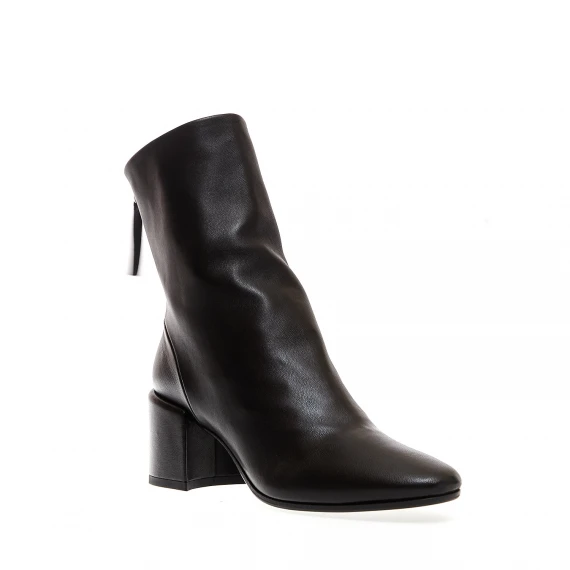 stivaletto pelle nero tacco 60