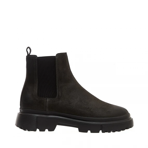 stivaletto in nabuk ingrassato grigio