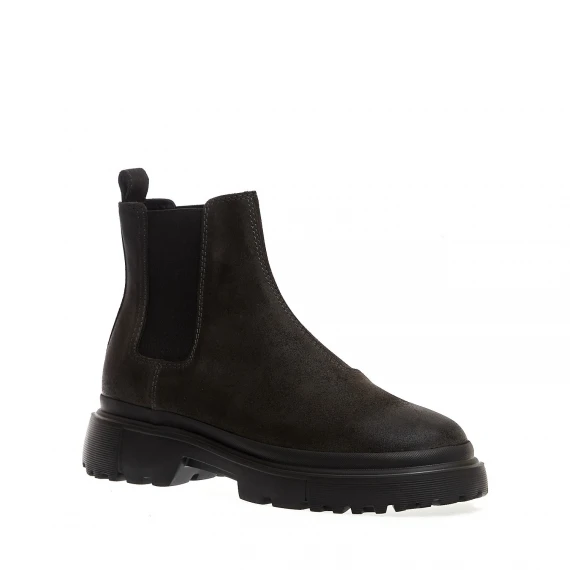 stivaletto in nabuk ingrassato grigio