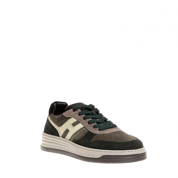 sneakers Basket in camoscio verde