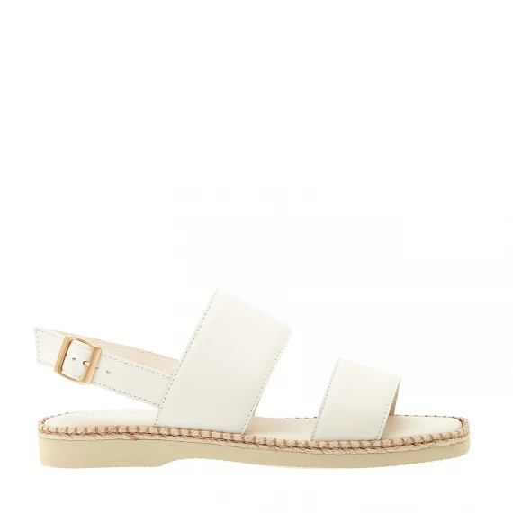 sandalo piatto extralight in pelle bianca