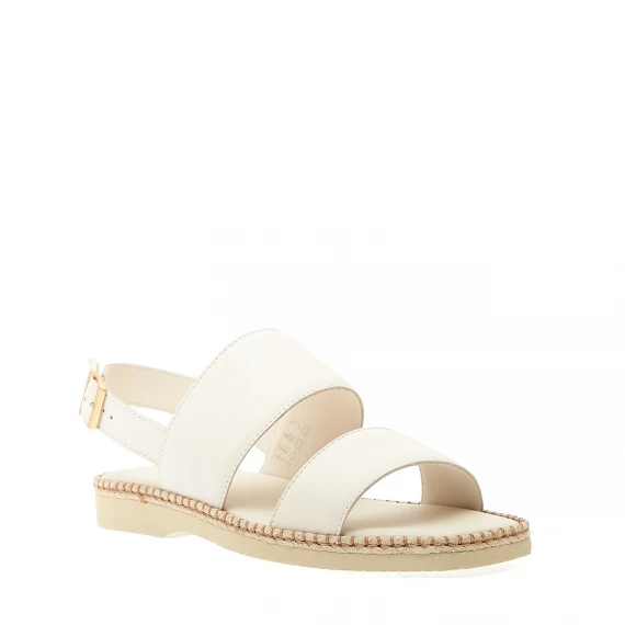 sandalo piatto extralight in pelle bianca
