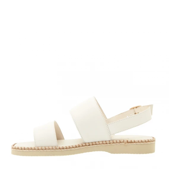 sandalo piatto extralight in pelle bianca