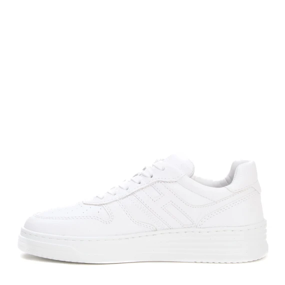 basket pelle martellata bianco