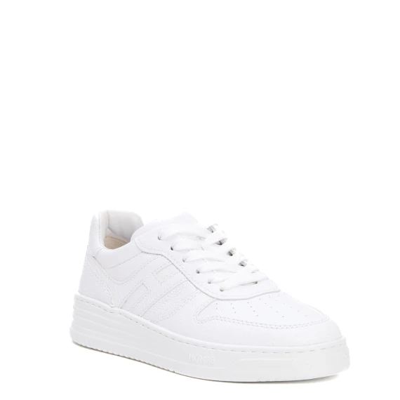 basket pelle martellata bianco