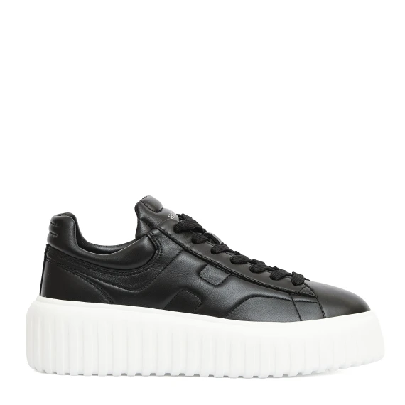 sneakers H stripe pelle nero