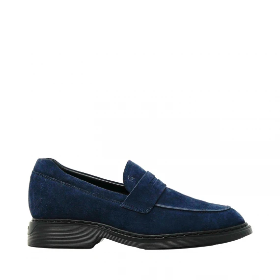 mocassino in camoscio blu