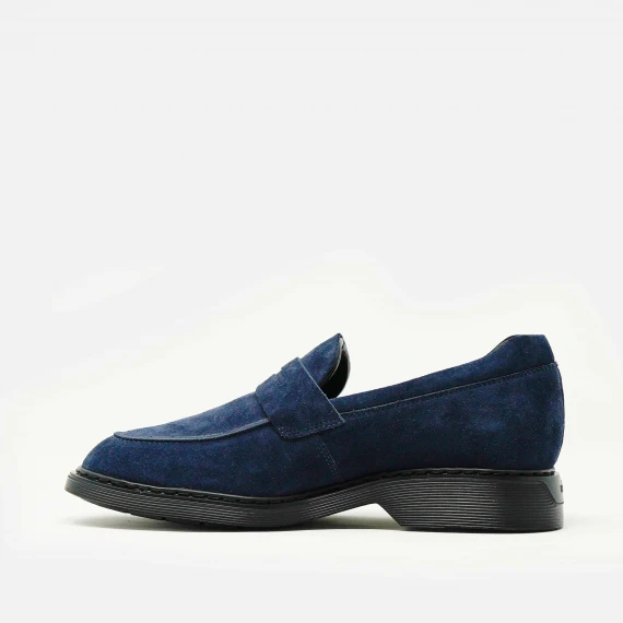 mocassino in camoscio blu