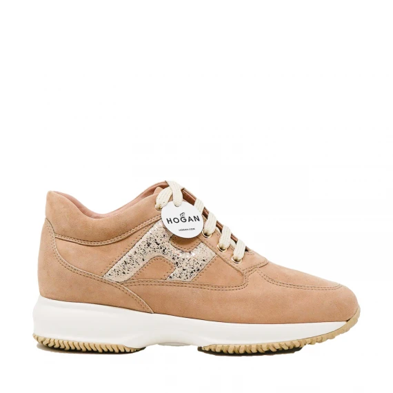 sneakers Interactive in camoscio beige H platino