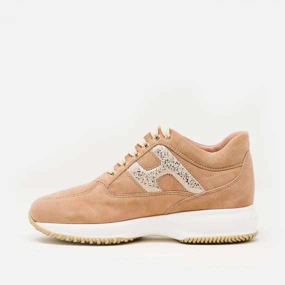 sneakers Interactive in camoscio beige H platino