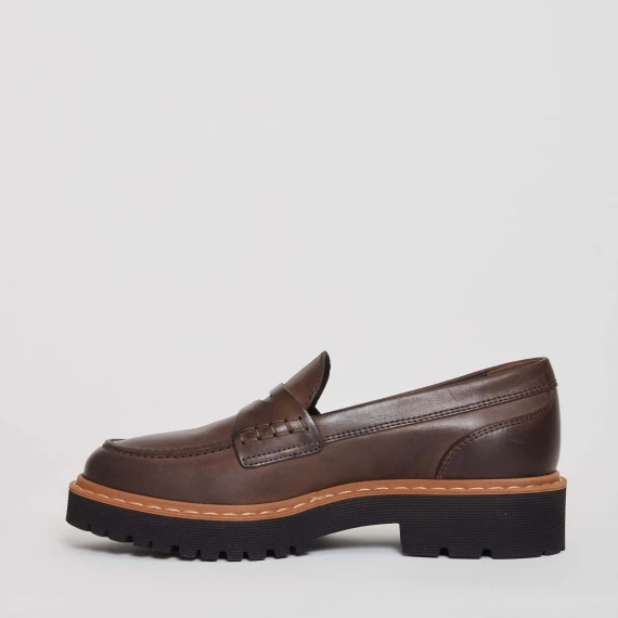 mocassino in pelle marrone