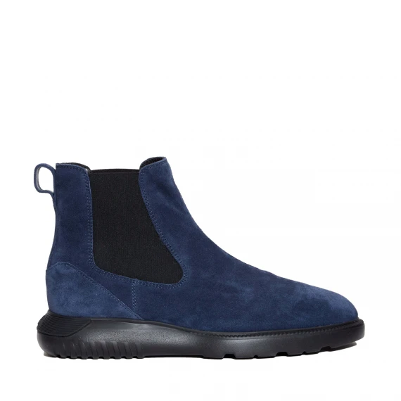stivaletto in camoscio blu fondo cube