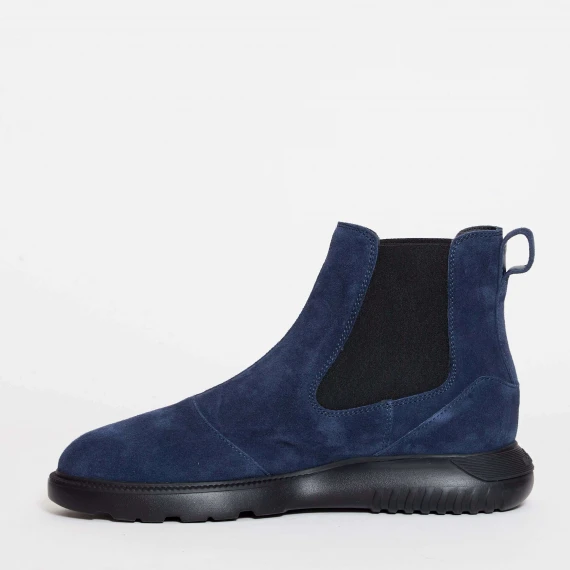 stivaletto in camoscio blu fondo cube