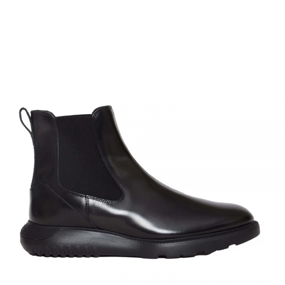 stivaletto in pelle nera fondo cube