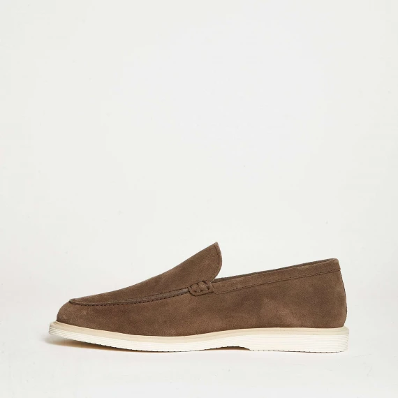 mocassino in camoscio beige