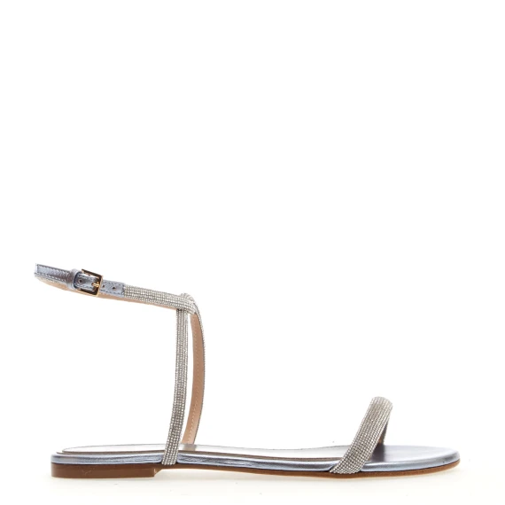 sandalo basso strass argento