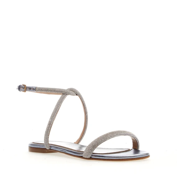 sandalo basso strass argento