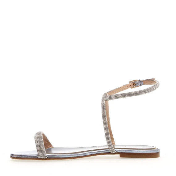 sandalo basso strass argento