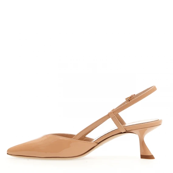 slingback vernice nude tacco 50 mm