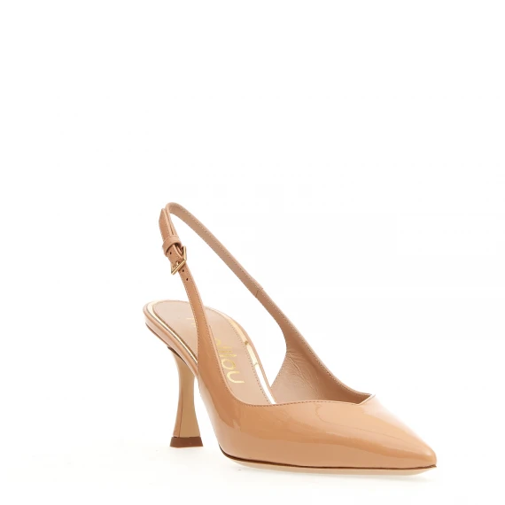 slingback vernice nude tacco 75 mm
