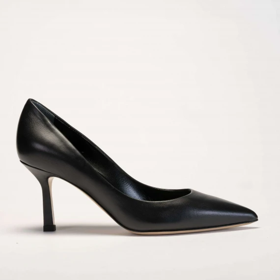 pump in pelle nero tacco 75 mm