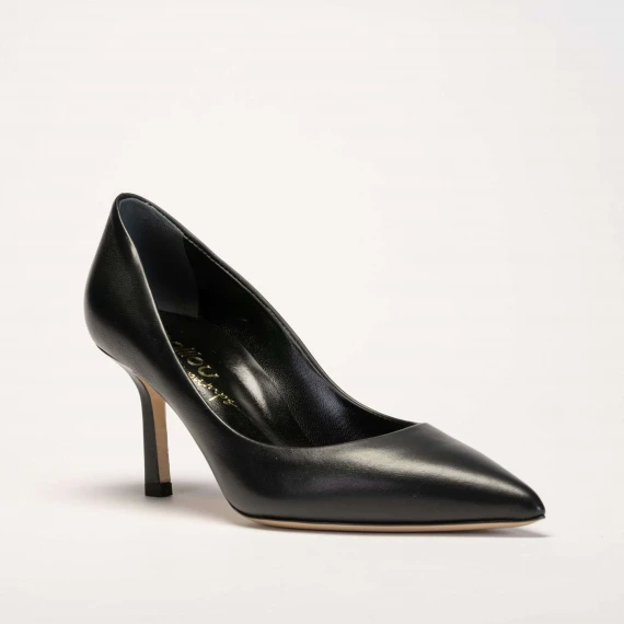 pump in pelle nero tacco 75 mm