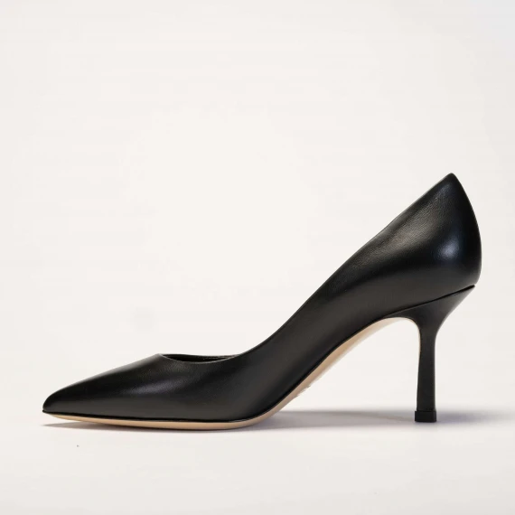 pump in pelle nero tacco 75 mm